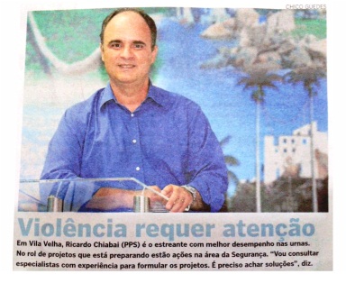 Ricardo Chiabai, vereador eleito pelo PPS em Vila Velha tra�a metas para o pr�ximo ano